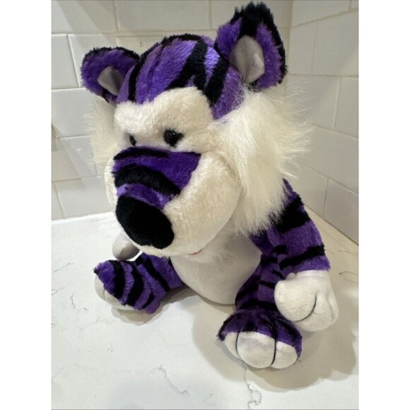 Vintage Purple & Black Tiger Plushland Toy Company 1999 plush - Picture 3 of 8